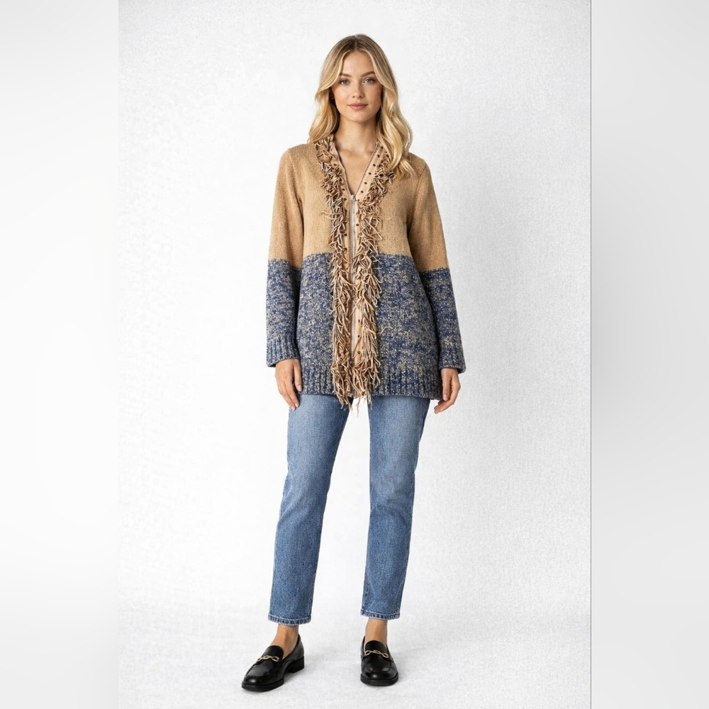 Vintage Nancy Bolen City Girl western bolo fringe zip up